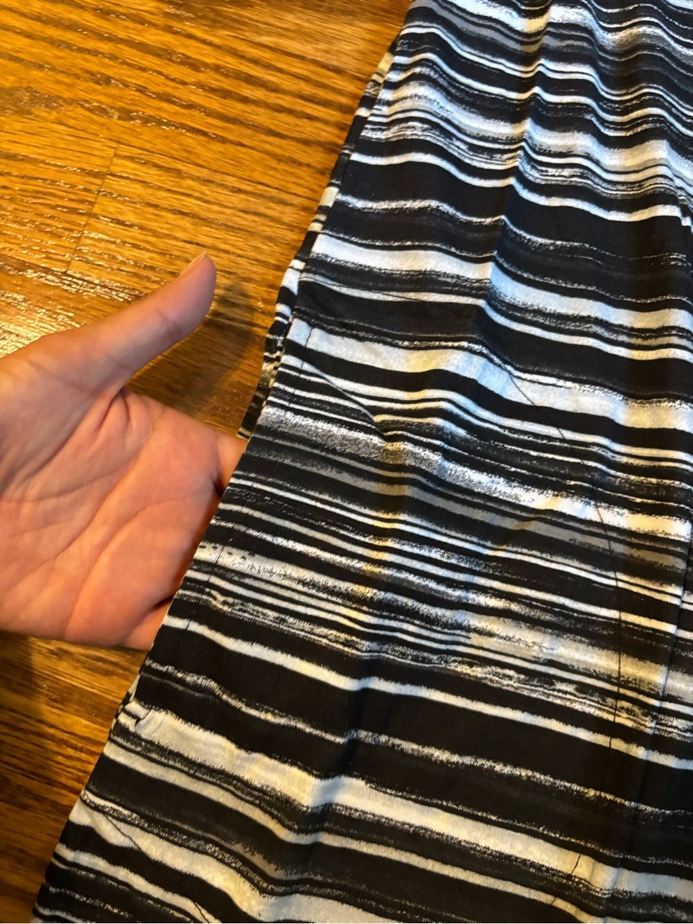 Lands' End Sleeveless Striped Maxi Dress Black White Women's Large - Picture 2 of 4